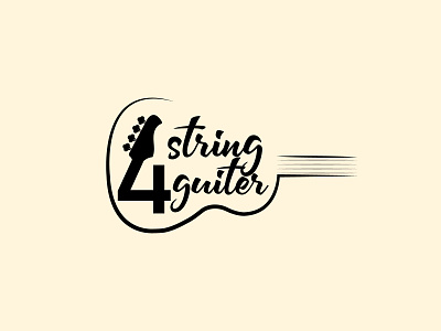 4 String Guiter Shop Logo art branding design flat illustration illustrator logo minimal typography vector