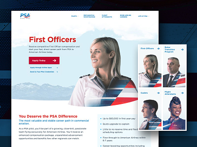 PSA Airlines airline curves double exposure gotham pilot web design website