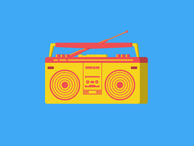 Boombox boombox design flat graphic design icon illustration illustrator music music player radio stereo vector