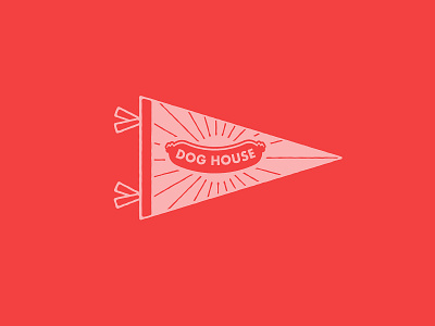 Dog House Pennant branding design flag flat food icon illustration illustrator logo pennant restaurant typography