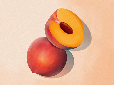 peach 2d branding design fruit graphic icon illustration logo nature orange pastel color peach vector