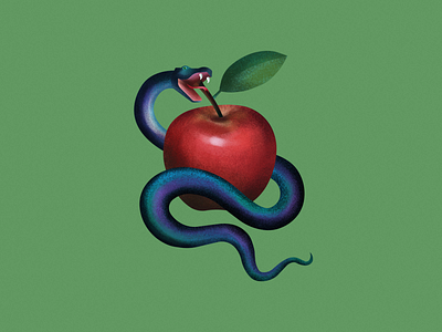 Snake apple 2d apple branding design eva fruit graphic illustration logo nature snake vector