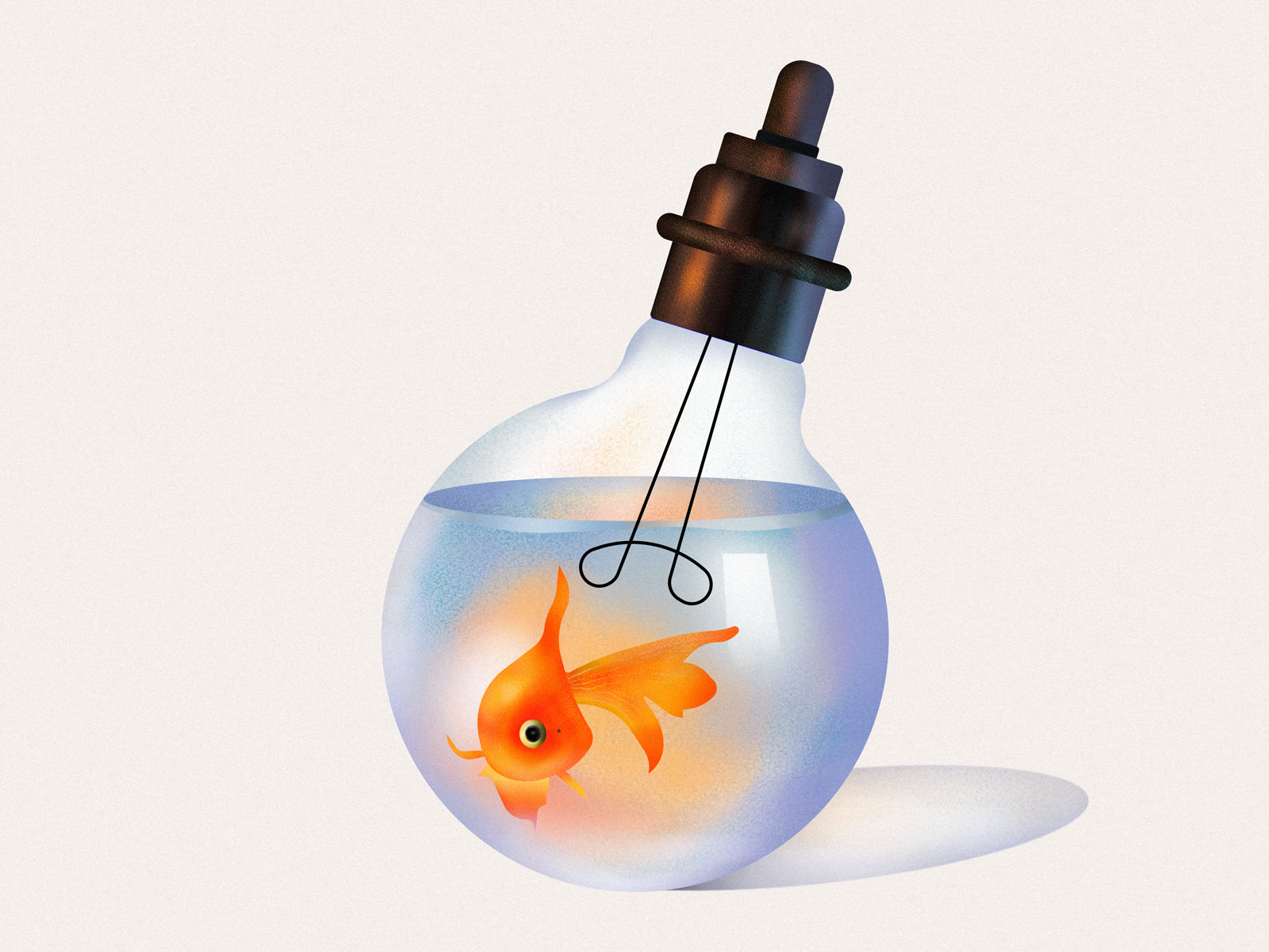 gold fish lamp