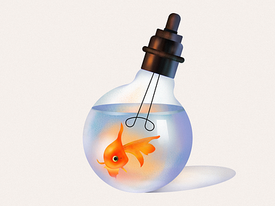 golden fish-lamp 2d aquarium aqvarius design fish golden fish graphic illustration lamp light ocean vector