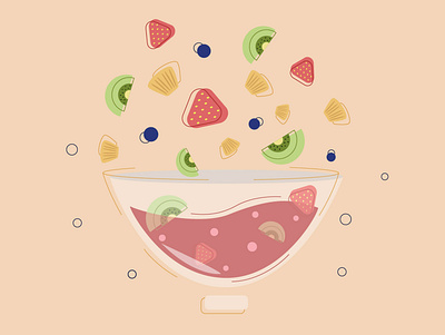 Fruit yogurt food fruit illustration
