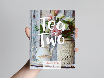 Tea for Two birthday party invite tea for two
