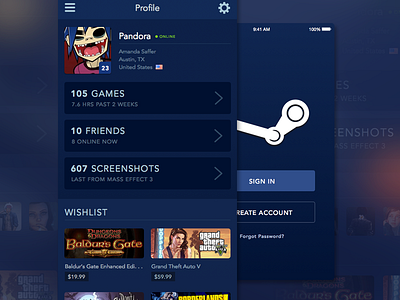 Steam Mobile - UI Concepts / Update