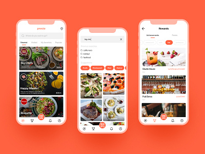 Presto App cafe delivery design drink experience design food grocery interaction design loyalty product design pub restaurant ui user experience user interface ux