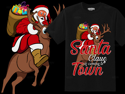 SANTA CLAUS IS COMING TO TOWN TSHIRT DESIGNS christmas christmastree graphi design graphic tshirts santa claus tshirts design typography tshirt vintage tshirt