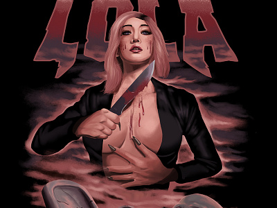 Lola - The Virgin Killer 80s horror poster gravure heavy metal artwork horror lola zieta thrash metal