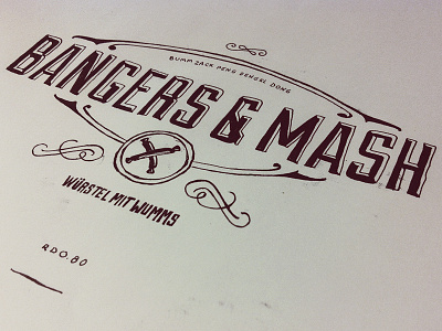 Bangers & Mash mixtape cover drawn handwritten lettering logo type vintage