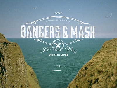 Bangers & Mash mixtape cover coast cover hand hand drawn lettering mixtape music photography retro sea suasages typography vintage