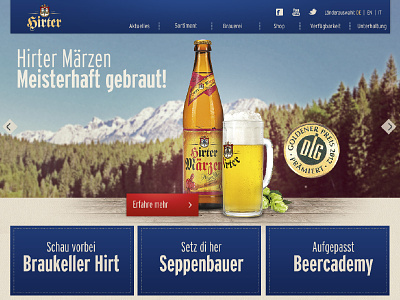 Hirter Bier - one of the first drafts austria beer fluid images responsive website