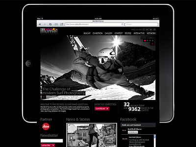Red Bull Illume Homepage contest fluid photography red bull responsive sports webdesign website