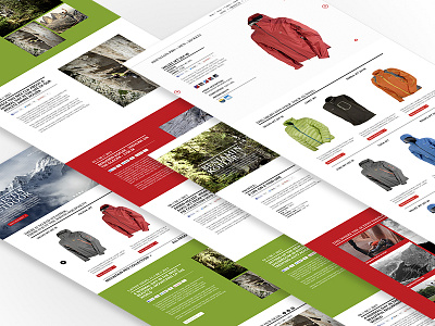 Website screendesign outdoor apparel