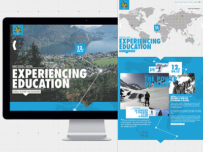 Website mock up St. Gilgen International School blog fullscreen journal journey map school typography websites