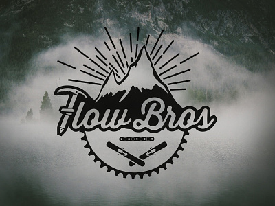 Flow Bros Logo bike freeriding logo mountainbike mountaineering mountains nature skking