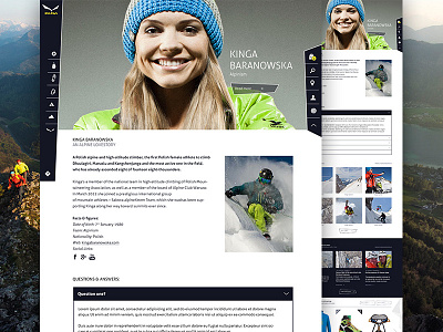 Salewa website - Athlete's detail page animation climbing hiking mountain sports mountains outdoor salewa scrolling sport ui website