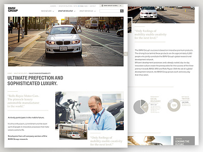 Automotive pitch design - Journal detail page automotive color coding economy grid journal minimal website
