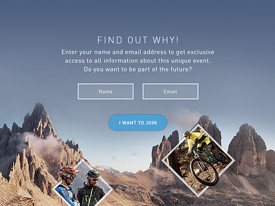 Design & Innovation Award Splash page Login animation award fullscreen mountain bike mountains nature sport ux webdesign website