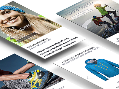 Salewa website - Mobile screens