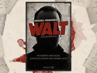 Book cover - Walt book cinema noir cover illustration psychothriller thriller