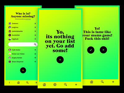 Rock It List App Dialogue app bright design gradients mobile ux