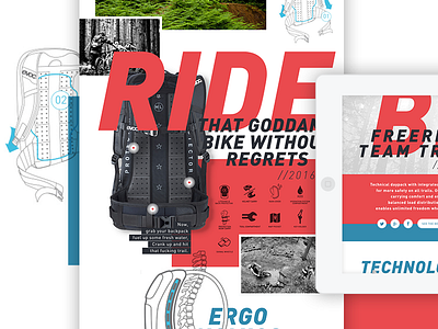 Evoc product detail page concept backpack bike bold concept evoc mountain bike typography ui user experience ux web website