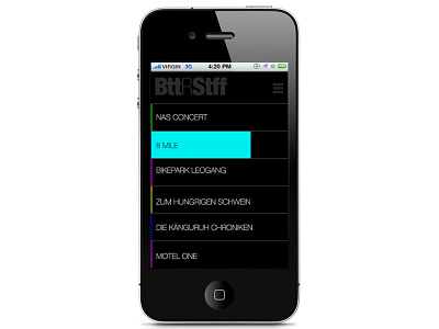 App concept draft - Listview app design flat mobile ui