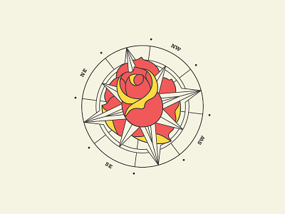 Compass Rose compass graphic design illustration mark military rose tattoo