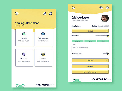 Pollywog App app childcare concept daycare digital illustration mobile parent pollywog typography