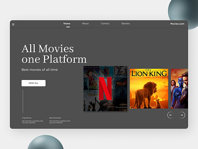 Movie Landing Page design ui