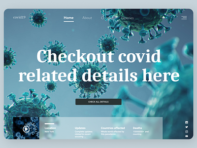 Covid Details Landing Page design ui