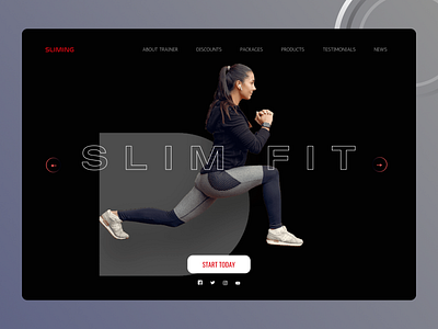 Fitness Landing Page design ui