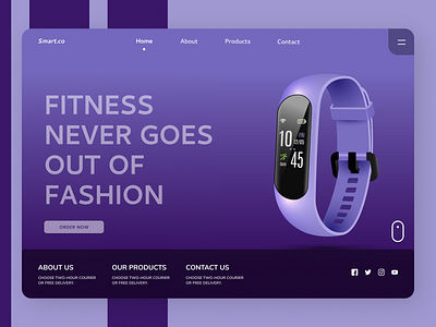 Fitness Band Web Design branding design ui