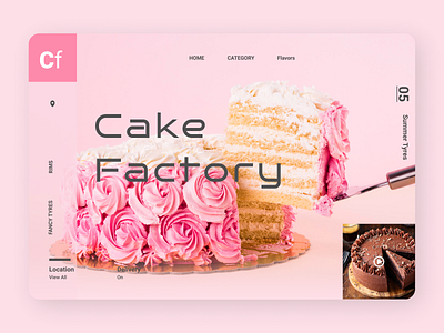 Online Cake Ordering Web Design art branding clean design flat typography ui ux web website