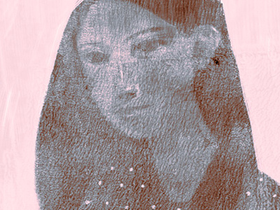 110613 1 drawing girl illustration monotype painting pink polka dots sketch texture