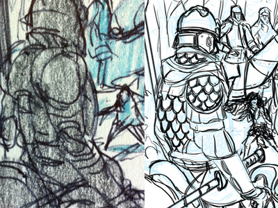 Wolf Process1 drawing illustration process sketch thumbnails
