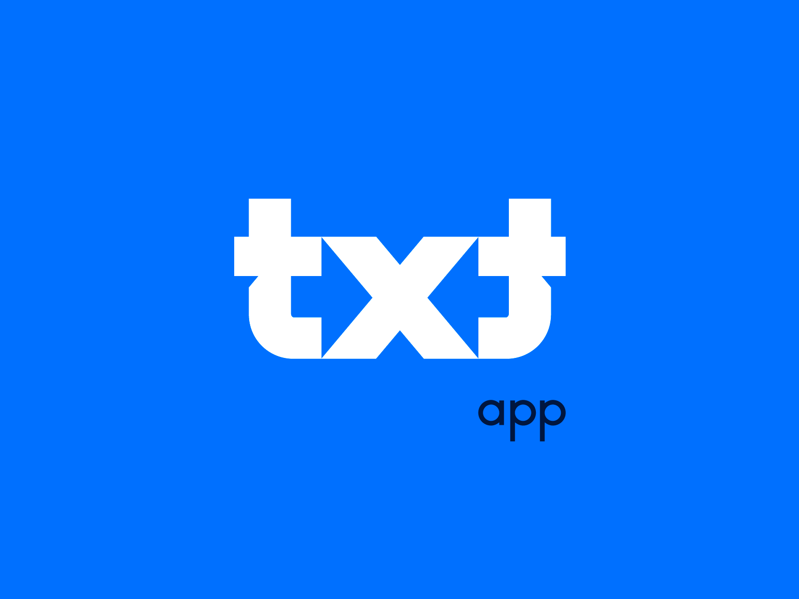 Txt | App Branding app arrow blue brand brand identity branding branding design cut desing geometic gestalt icon logo logodesign logotype mark minimal negativespace typography vector