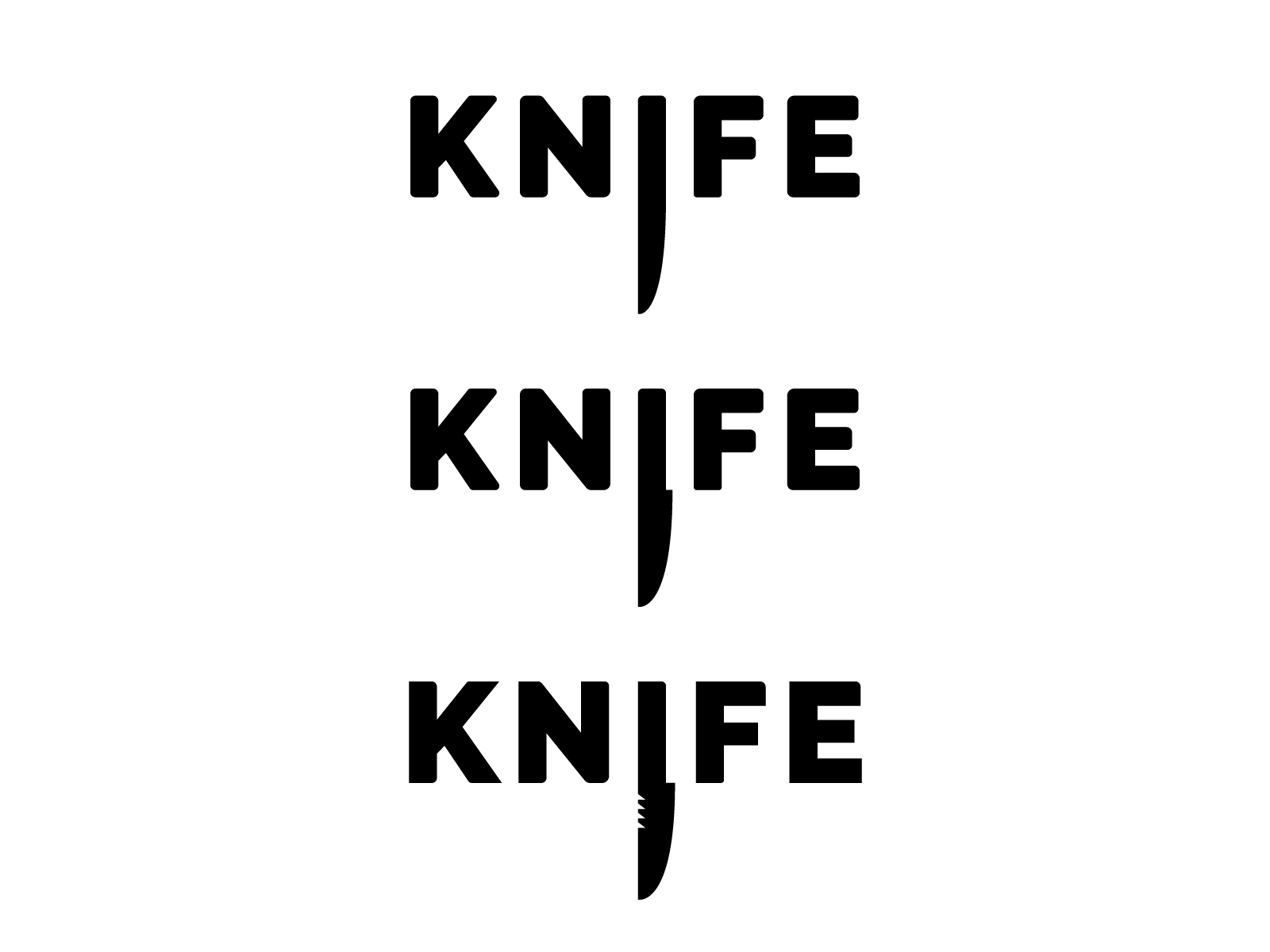 Knife! custom logotype knife knifes logo logo design logotype mark minimal modified type poll