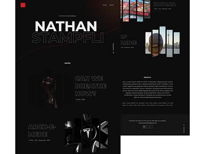 PORTFOLIO NATHAN / FRONT END DEVELOPER artist dark design designer developer figma front end frontend homepage portfolio portfolio page portfolio website red ui user interface ux website