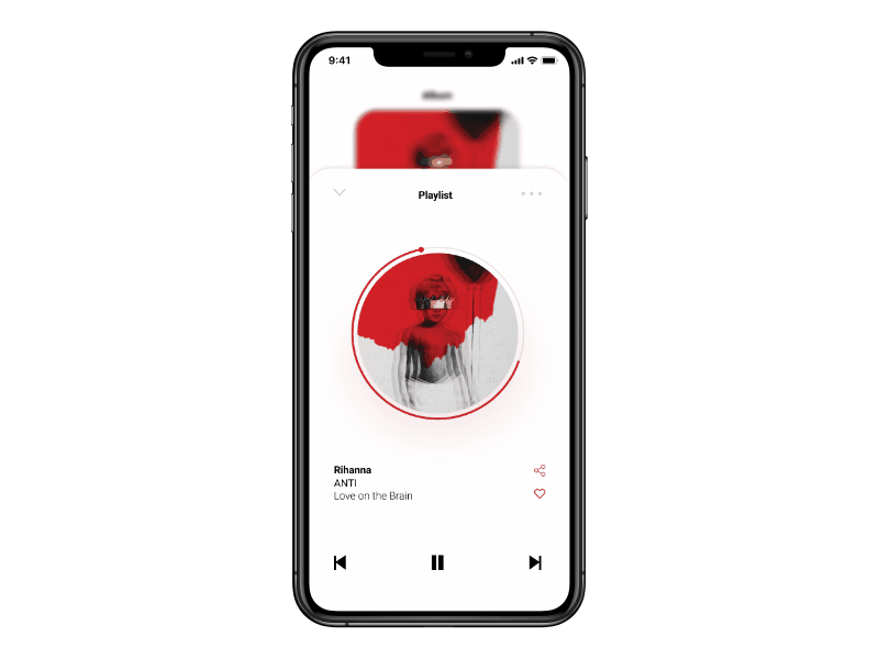 DAILY UI 009 - Music player app animation app app design application daily 100 challenge daily ui daily ui challenge design figma mobile mobile app mobile app design mobile ui music music app music player post malone prototype prototype animation ui