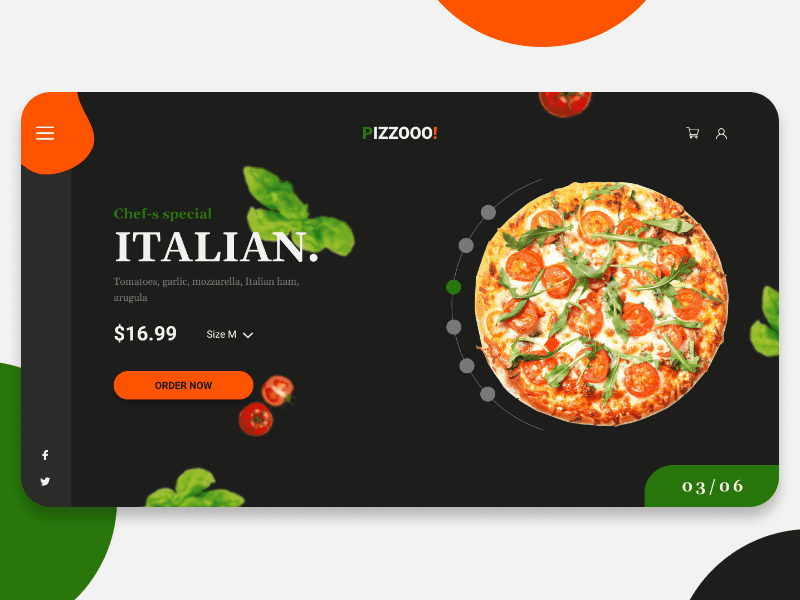 HOMEPAGE PIZZA animation design figma food foods homepage pizza pizza menu prototype ui ux web website