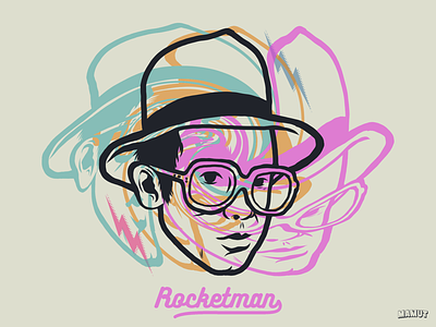 Rocketman design elton john illustration ipadpro mamut rock and roll rocketman vector