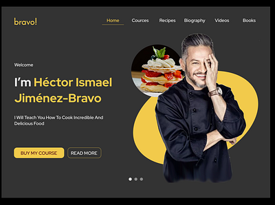 Website page design cook cookbook cooking dark mode dark theme dark ui ui ux web web design website website design