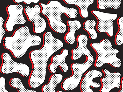 red, black, & white black black and white dots pattern pattern art pattern artist pattern design prints red surface pattern