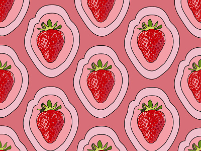 smoothie fresca bright fruit illustration pattern pattern art pattern artist pattern design pop strawberry surface pattern surface pattern design