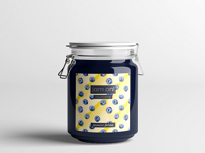 jam on! blue blueberry illustration packaging design pattern pattern art pattern artist pattern design surface pattern surface pattern design yellow