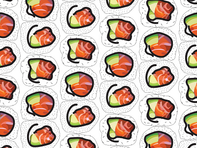 sushi illustration pattern pattern art pattern artist pattern design surface pattern surface pattern design sushi sushi roll