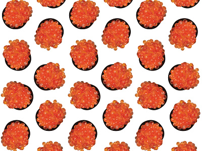 salmon roe bright illustration orange pattern pattern art pattern artist pattern design salmon surface pattern surface pattern design sushi sushi roll